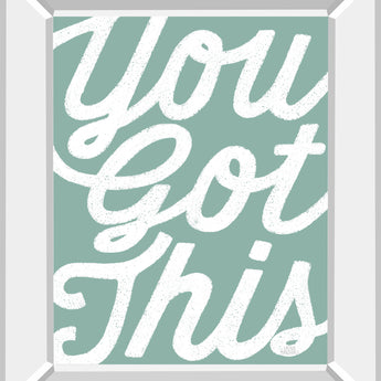 Positivity VII By Laura Marshall - Mirror Framed Print Wall Art - Green