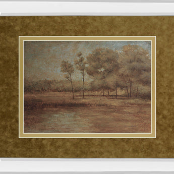 Woodland Solitude By Veronica Faust - Mirror Framed Print Wall Art - Light Brown