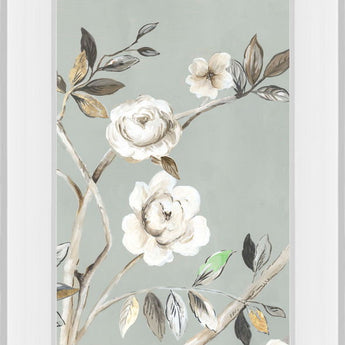 A Flower For You II By Asia Jensen - Mirrored Frame Wall Art - Light Gray