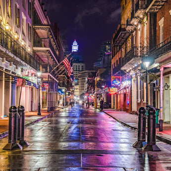Tempered Glass With Foil - Bourbon Street New Orleans - Purple