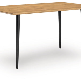 Gretlynn - Mesa de comedor rectangular - Negro/Natural