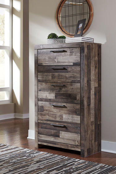 Derekson - Five Drawer Chest - Multi Gray