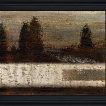 Shadowed Pinescape - 28" x 34" Framed Wall Art - Dark Brown