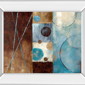 Roll With It I By Nan - Mirror Framed Print Wall Art - Blue