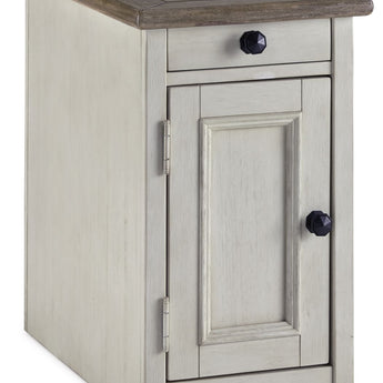Bolanburg - Chair Side End Table - Door - White / Brown / Beige