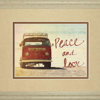 Peace And Love By Gail Peck - Framed Print Wall Art - Beige