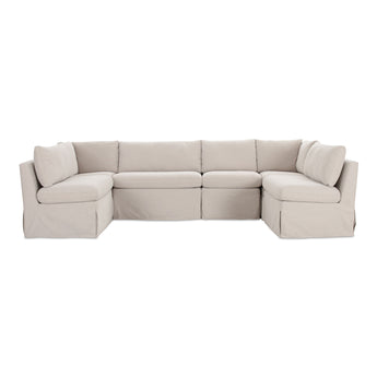 Fable - Banqueta de comedor en forma de U (6 piezas) - Beige