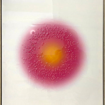 "Radiant Gratitude" Hand-Embellished Canvas In Frame - Pink / Orange