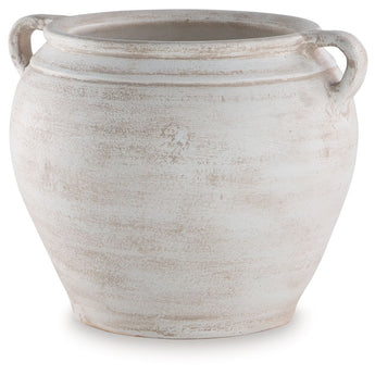 Meadie - 9" Vase - Distressed White
