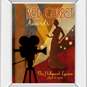 Red Carpet Awards By Conrad Knutsen - Mirror Framed Print Wall Art - Red