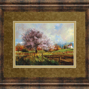 Spring Blossoms By Larry Winborg - Framed Print Wall Art - Green