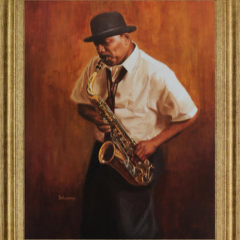 Jazz Nocturne - 28" x 34" Framed Wall Art - Orange