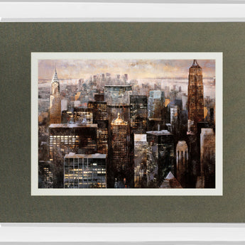 Manhattan By Night By Bofarull Mirrored Frame - Dark Brown