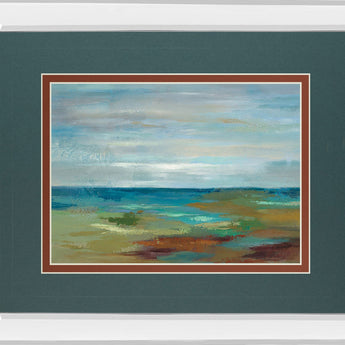 Wispy Clouds By Silvia Vassileva - Mirror Framed Print Wall Art - Blue