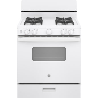 GE 30" Freestanding Gas Range, White - JGBS10DEMWW