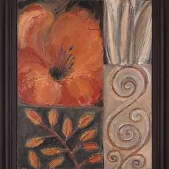 Spiraled Poppy - 28" x 34" Framed Wall Art - Orange