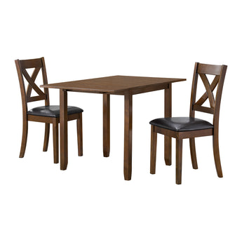Alex - Juego de comedor de 3 piezas con mesa abatible - Espresso