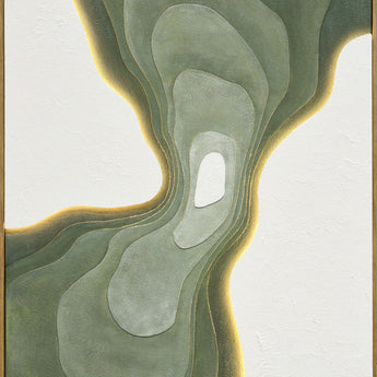 Verdant Passage Hand-Painted LED Canvas In Frame - Sage / Green