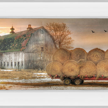 Sunset On The Farm By Lori Dieter - Mirror Framed Print Wall Art - Dark Brown