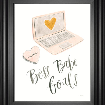 Boss Babe I By Jenaya Jackson - Framed Print Wall Art - White