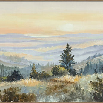 Morning Meadow Hand-Embellished Canvas In Frame - Beige / Gray