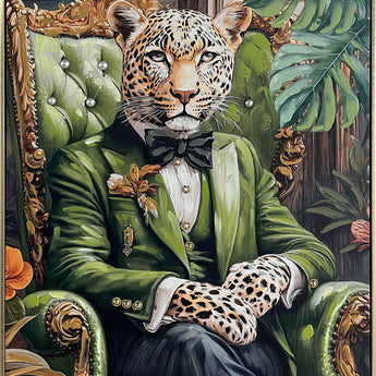 Emerald Aristocrat Hand-Embellished Canvas In Frame - Green / Gold