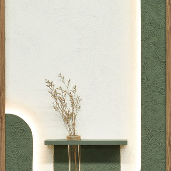 Verdant Niche II Hand-Painted LED Art In Frame - Green / Ivory