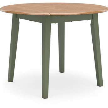 Gesthaven - Round Dining Room Drop Leaf Table - Natural / Green