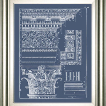 22x26 Column & Cornice Blueprint II By Vision Studio - Blue