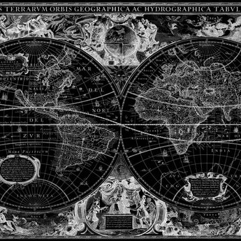 Temp Glass With Foil - World Map - Dark Gray