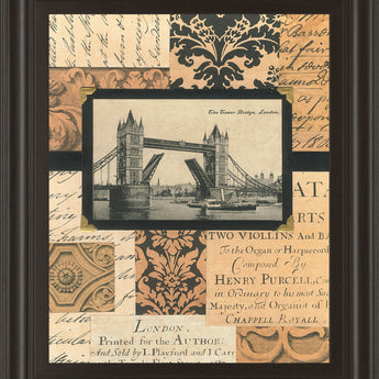 Travel Collage Il By Gillian Fullard Framed Print Wall Art - Beige