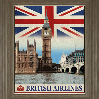 Vintage Travel London By The Portmanteau Collection - Framed Print Wall Art - Red