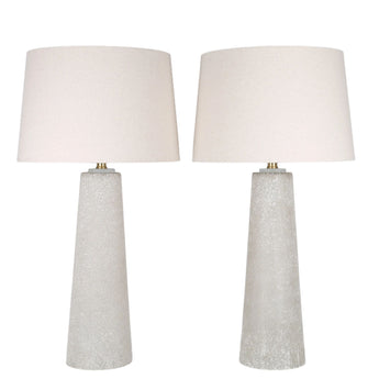 Mystic Frost Glass Table Lamp With Night Light (Set of 2) - Frosted Glass / Frosted Crystal