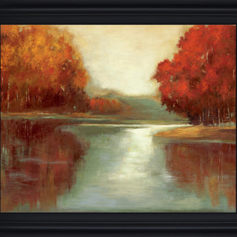 Amber Grove Reflection - 28" x 34" Framed Wall Art - Orange
