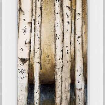Birch Landing III By St Germain - Mirror Framed Print Wall Art - Beige