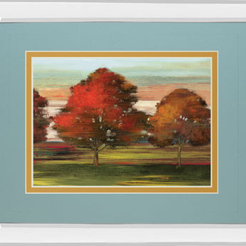 Tress In Motion By Alison Pearce - Mirror Framed Print Wall Art - Light Blue