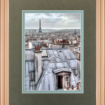 Paris Rooftops By Assaf Frank - Framed Print Wall Art - Dark Gray
