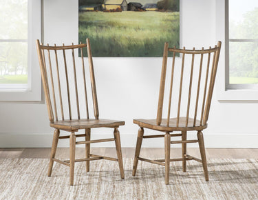 Vintage Market - Spindle Back Side Chair (Set of 2) - Barnwood Oak