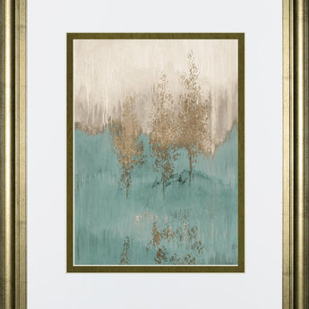 Through the Gold Trees Abstract I By LanieLoreth - Light Blue