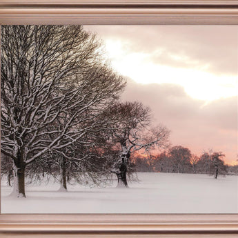 Icy Dawnview - 28" x 34" Framed Wall Art - Pink