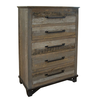 Loft - 5 Drawer Chest - Two Tone Gray / Brown