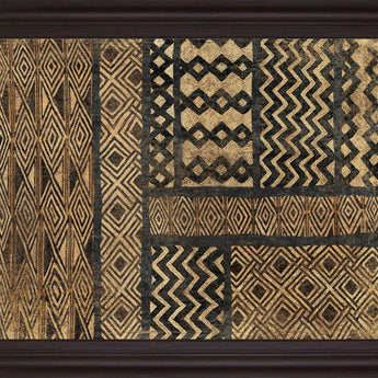 Geometric Fusion - 28" x 34" Framed Wall Art - Light Brown