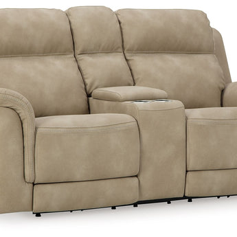 Next-Gen Durapella - Power Reclining Loveseat With Console/Headrest - Sand