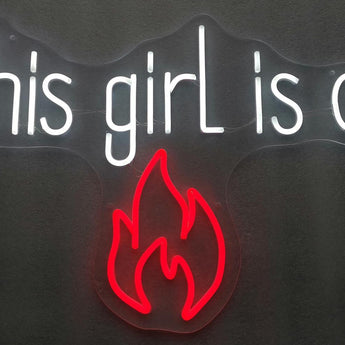 Neon This Girl Is On Fire - Dark Gray