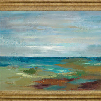 Tranquil Tides - 28" x 34" Framed Wall Art - Light Blue