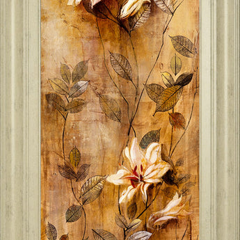 Candlelight Lilies Il By Douglas - Framed Print Wall Art - Beige