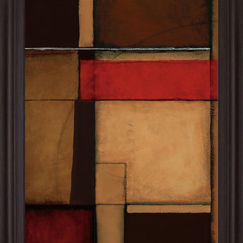 Crimson Modular - 28" x 34" Framed Wall Art - Beige