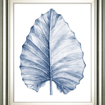 22x26 Indigo Tropical Leaves III By Megan Meagher - Blue