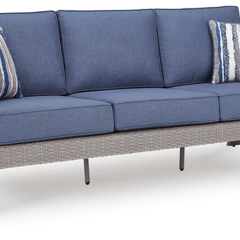 Half Moon Beach - Sofa With Cushion - Blue / Gray
