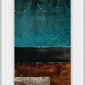 Linear I By W. Blake - Mirror Framed Print Wall Art - Blue
